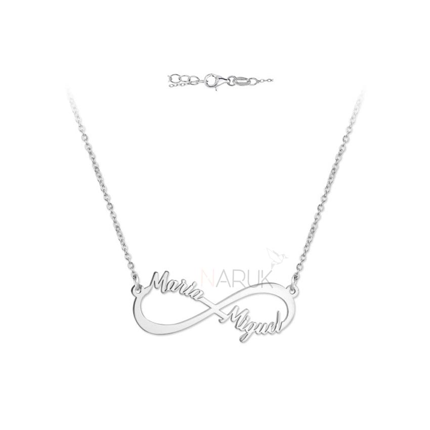 gargantilla-infinito-dos-nombre-plata-de-ley Gargantilla Infinito personalizado con dos nombres - Imagen 1