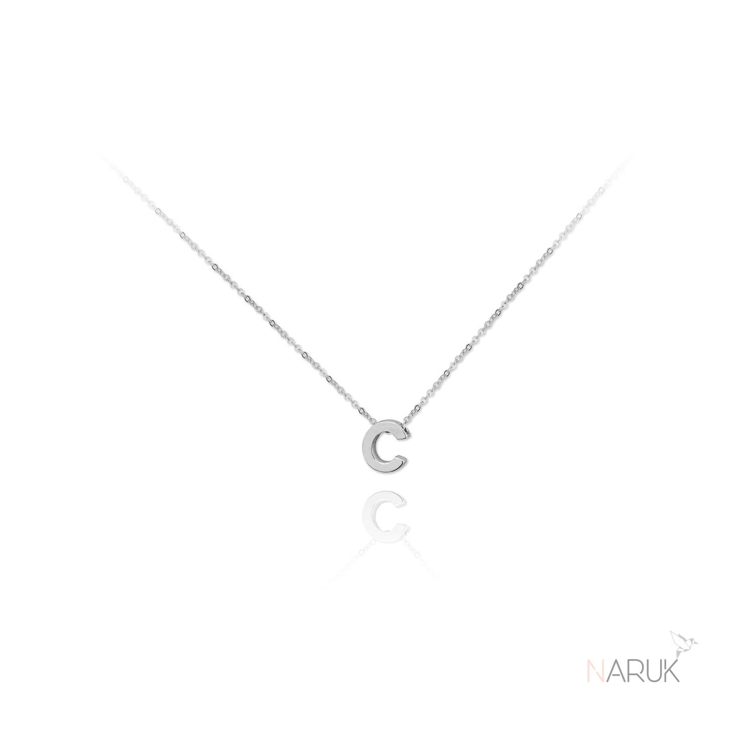 gargantilla de inicial C plata de ley