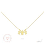 Collar personalizado siluetas: 2 niños y 1 niña