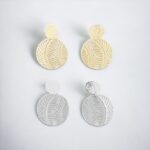 Pendientes hojas redondas plateado - Imagen 2