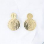 Pendientes hojas redondas dorado