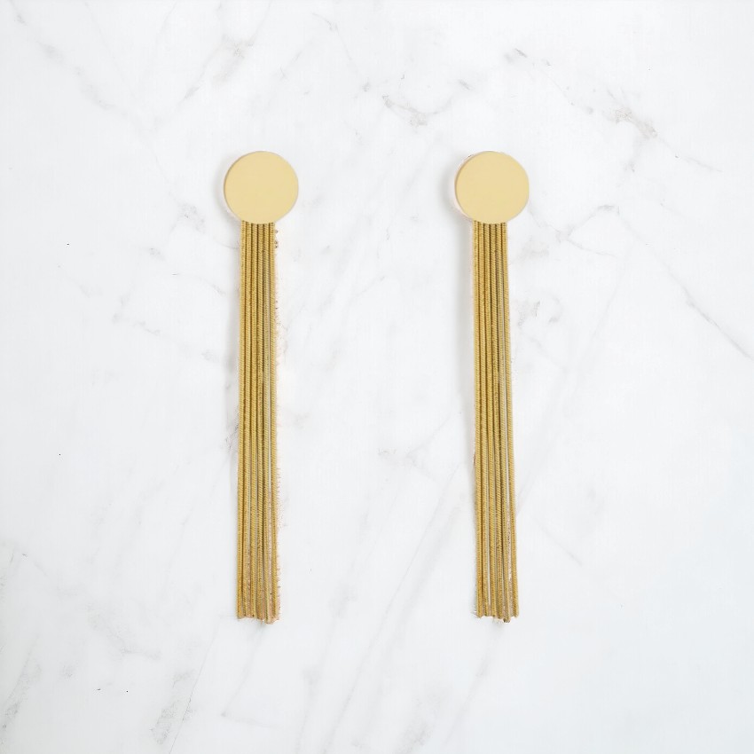 Pendientes flecos dorados
