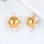 Pendientes flor perlas