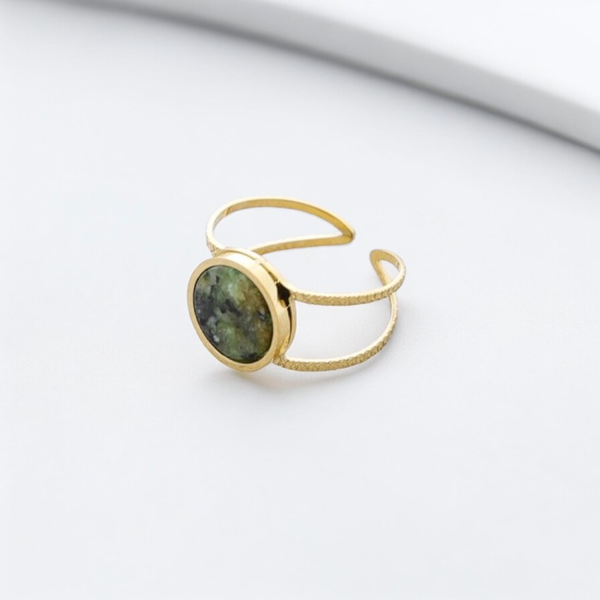 Anillo adaptable piedra verde