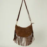 Bolso de ante con flecos “Artemis” camel – Colección Instinct Woman by Naruk - Imagen 2