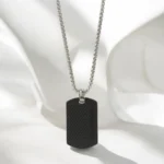 Collar Chapa Militar Negra Carbón — Naruk Men