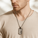 Collar Chapa Militar Plateada — Naruk Men - Imagen 2