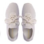 Zapatillas deportivas de punto Don Algodón color crudo para mujer - Imagen 4