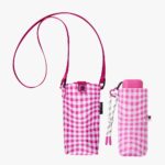 Paraguas Plegable Mujer Vichy Rosa | Ultraligero Antiviento UV50+