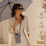 Paraguas Plegable Mujer Vichy Negro | Ultraligero Antiviento UV50+ - Imagen 3