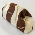 Bolso Naruk Bicolor Teja con Cadena Dorada