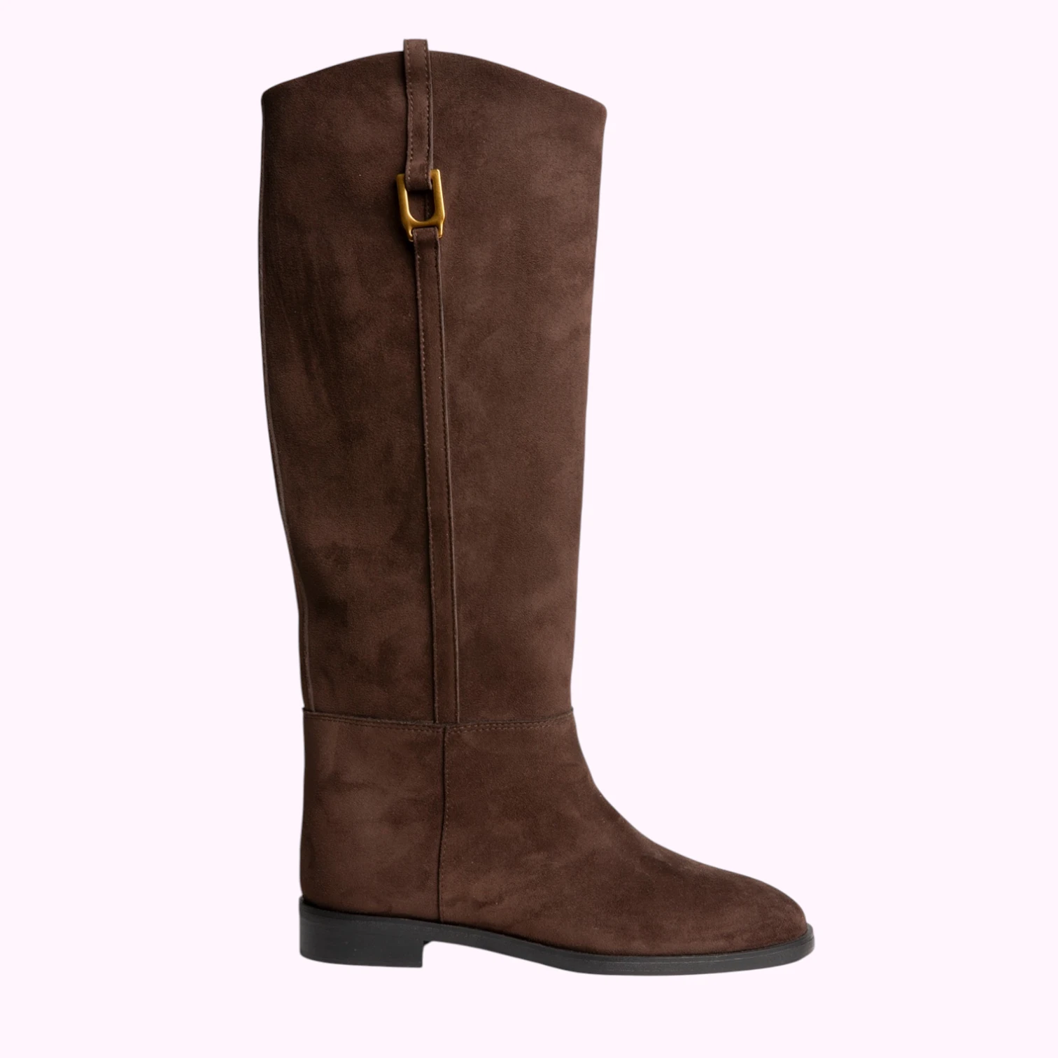 Bota Alta Marrón de Mujer Estilo Ecuestre- Bota Alta Marrón de Mujer Estilo Ecuestre - Imagen 1