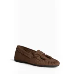 Mocasín Taupe Mujer con Borlas - Imagen 3